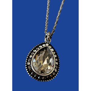 BRIGHTON Light Champagne Crystal Rhinestone Teardrop Pendant Ladies Necklace
